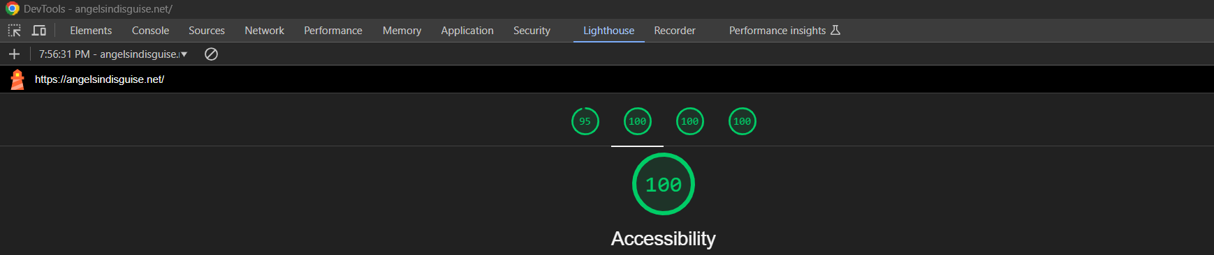 Accessibility statement of 100 score